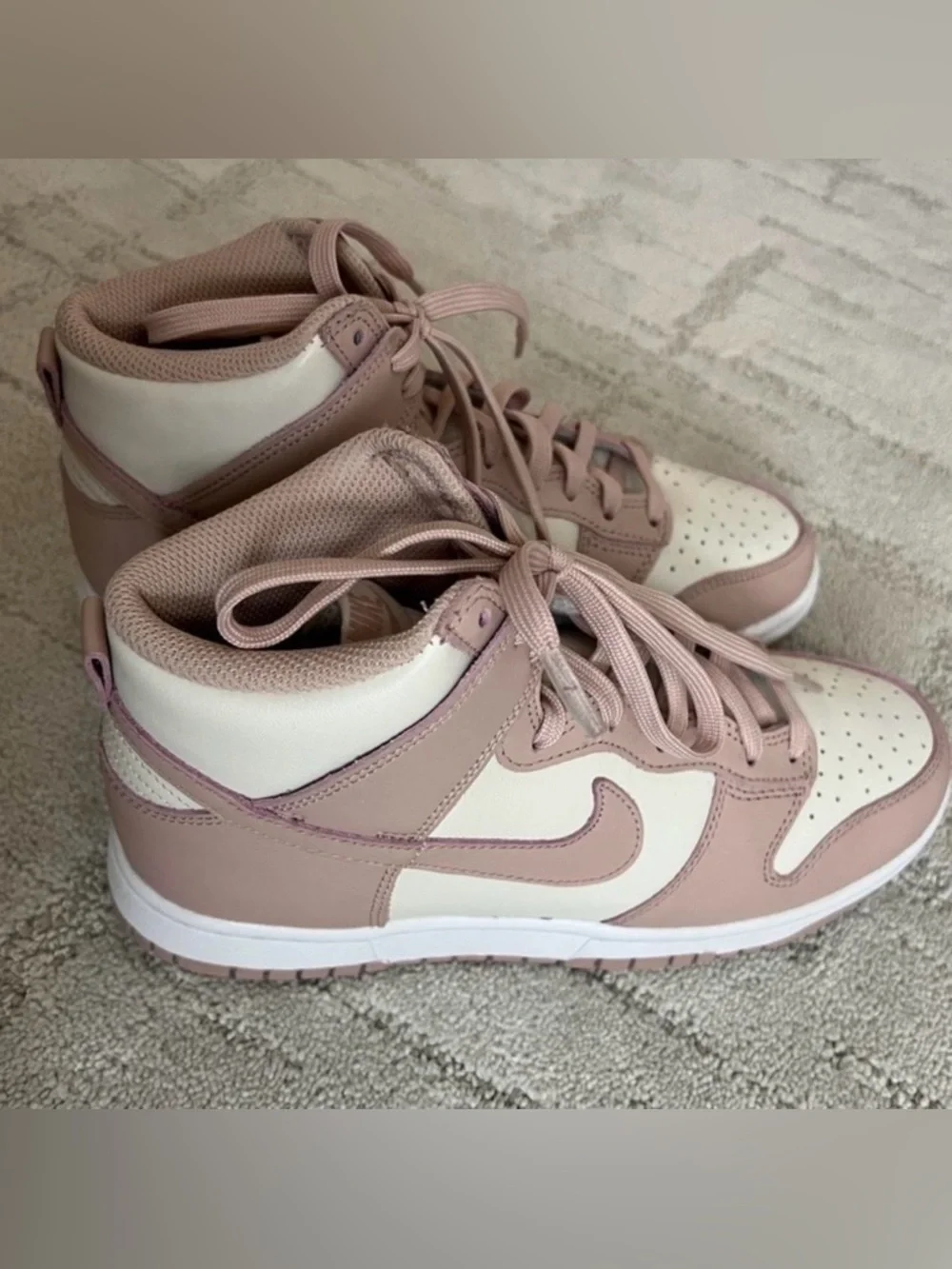 Nike Blush Pink & Cream White High Top Dunks Women’s Size 8